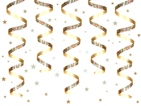 New Years Eve Corner Border Shiny Stars Streamers Decorations Noisemakers  Stock Photo by ©JeniFoto 428960802