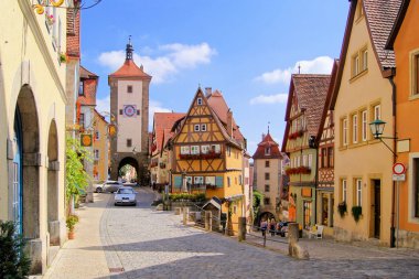 Rothenburg ob der Tauber yarı ahşap evleri, Almanya ile in Klasik Görünüm 