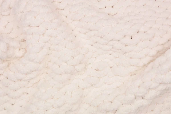 Accogliente Coperta Lana Spessa Lavorata Maglia Pieno Sfondo Texture Ondulata — Foto Stock