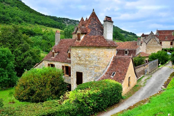 Case Medievali Nel Bellissimo Villaggio Autoire Francia — Foto Stock