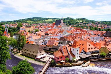 Çek Cumhuriyeti 'nin eski Cesky Krumlov kasabasına bakış