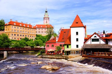 Çek Cumhuriyeti 'nin eski Cesky Krumlov kasabasına bakış
