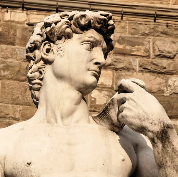 Nahaufnahme Der Berühmten Davidstatue Florenz Italien — Stockfoto