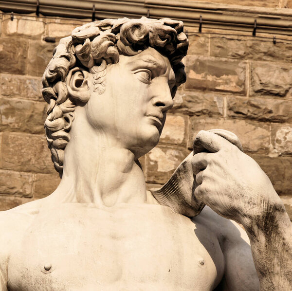 Close up of the famous David statue, Florence, Italy