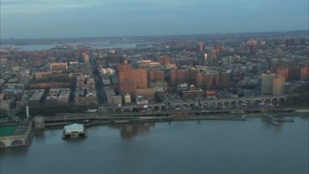 Luchtfoto River, nyc — Stockvideo