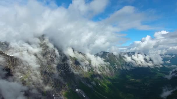 空中映像美しい自然ノルウェー — ストック動画