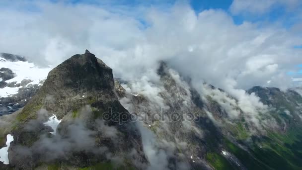 Opptak fra luften vakker natur norway – stockvideo