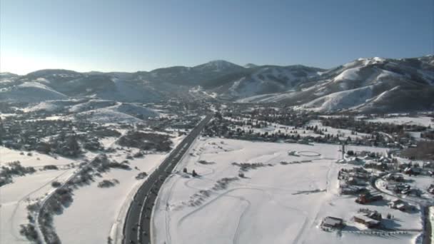 Aerial shot of park city utah — Stock Video