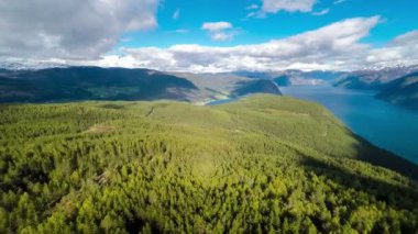 güzel doğa Norveç uçan sognefjorden üzerinde