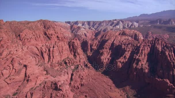 Aerial shot of snow canyon state park st george utah — Stock Video