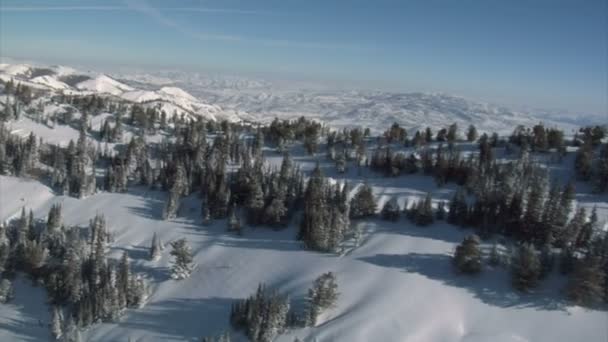 雪に覆われた山の空中ショット — ストック動画