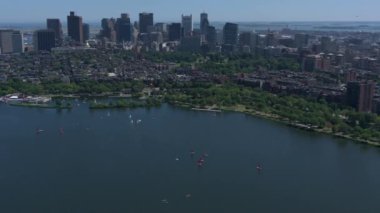 Boston şehir arial görünümü
