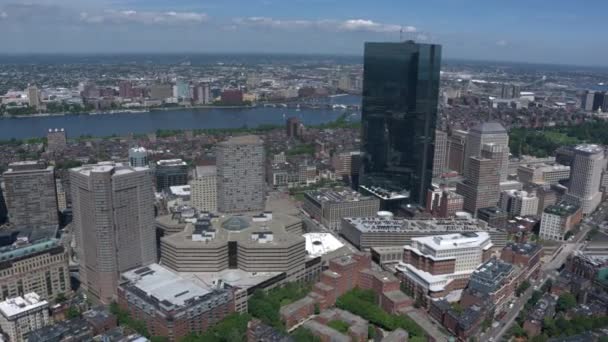 Vista de Boston ciudad arial — Vídeos de Stock