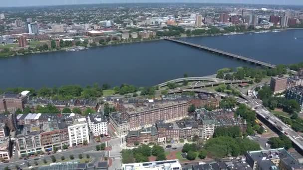 Vista de Boston ciudad arial — Vídeo de stock