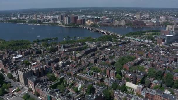 Boston arial stadsutsikt — Stockvideo