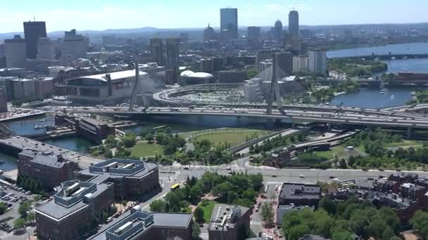 Boston arial Stadtansicht — Stockvideo