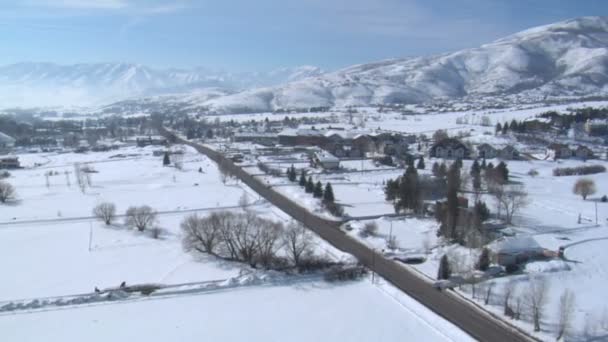 Snowy city sprawl — Stock Video