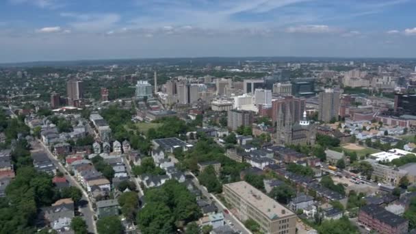 Vista de Boston ciudad arial — Vídeos de Stock