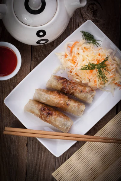 Fried Chinese Spring rolls. — Stock Photo, Image