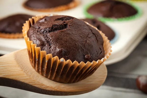 Čerstvě Pečené čokoládové muffiny. — Stock fotografie