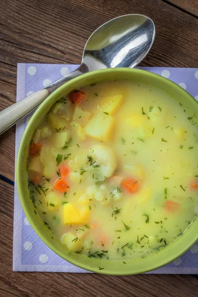 Vegetable soup in bowl. — Stock Photo, Image