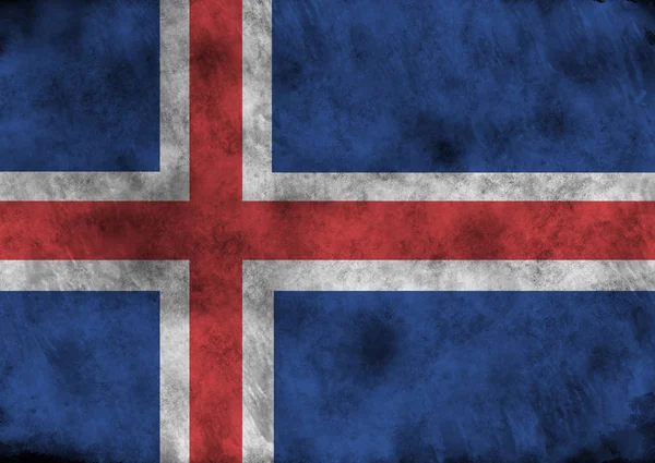 Grunge Islândia Bandeira . — Fotografia de Stock