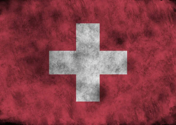 Grunge Schweizer Flagge. — Stockfoto