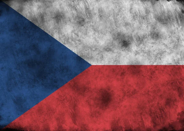 Grunge Tsjechië vlag. — Stockfoto