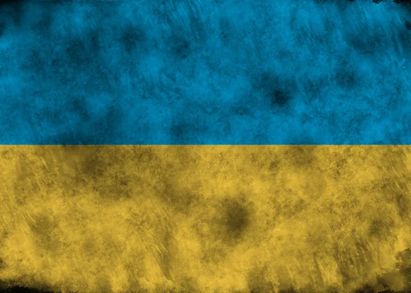 Grunge Ukraina flagga. — Stockfoto