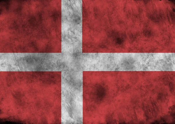 Grunge Denmark  flag. — Stock Photo, Image