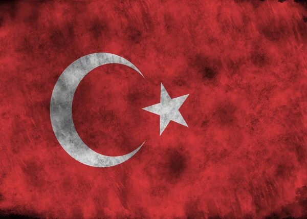 グランジ トルコの旗. — ストック写真