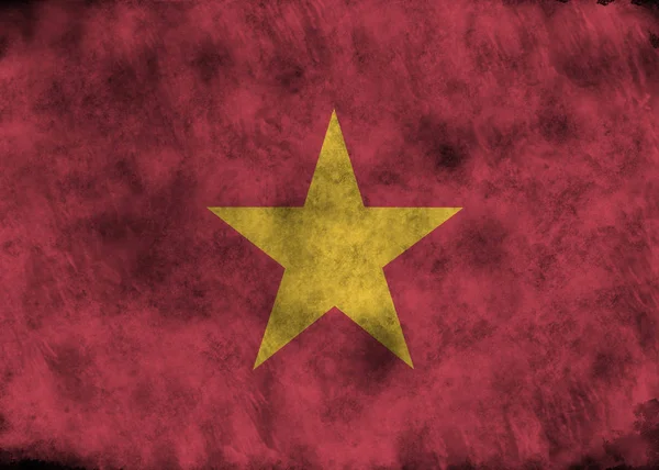 Grunge Drapeau du Vietnam . — Photo