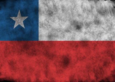 Grunge Şili bayrağı.