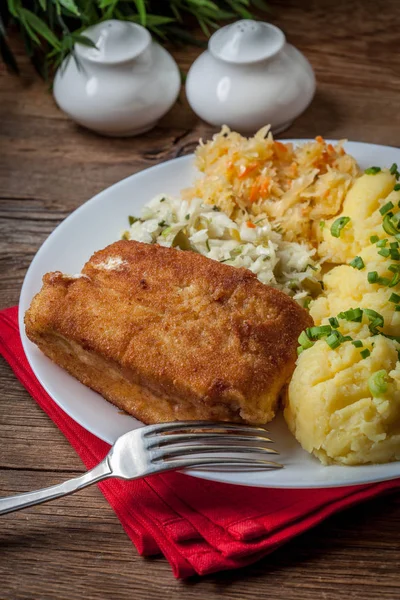 Fried fish fillet of cod. — Stock Photo, Image