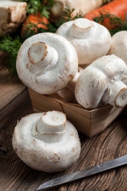 Champignon mantar ahşap kesme tahtası