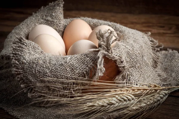 Raw organic farm eggs. — Stock Photo, Image