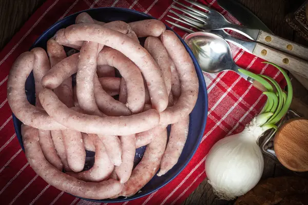 Gekochte Weißwürste. — Stockfoto