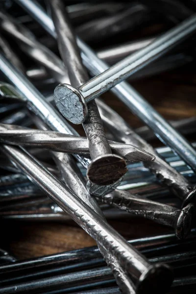 Background with steel nails. — Stock Photo, Image