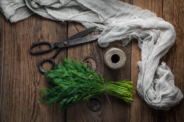 Taze dereotu. Bahçe otlar.