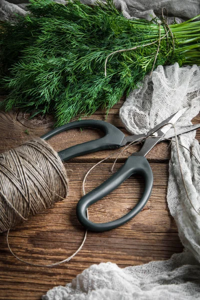 Eneldo. Hierbas frescas de jardín . — Foto de Stock