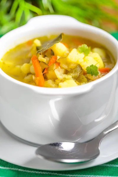 Zuppa di cetrioli con verdure . — Foto Stock