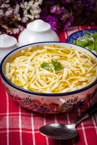 Zuppa di noodle di pollo . — Foto Stock