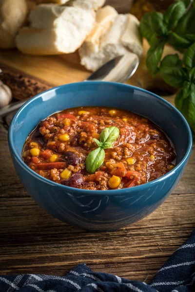 Chili mexicano con carne. — Foto de Stock