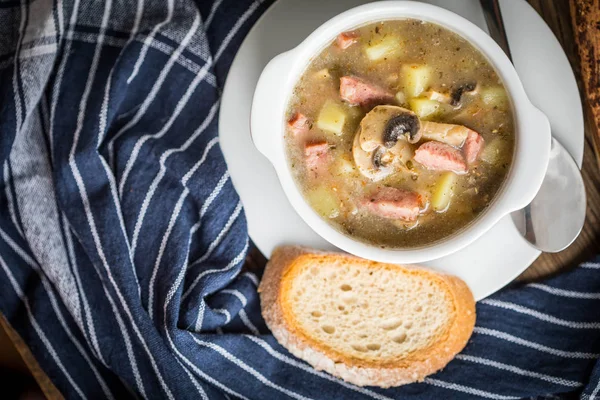 Die saure Suppe aus Roggenmehl. — Stockfoto