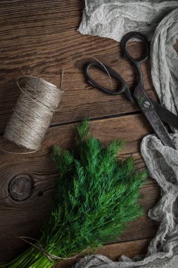 Taze dereotu. Bahçe otlar.