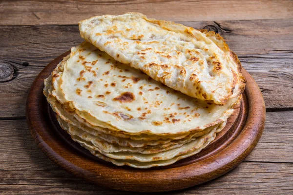 Stack of yeast pancakes. — Stock Photo, Image