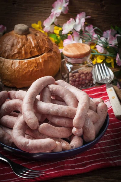 Gekochte Weißwürste. — Stockfoto