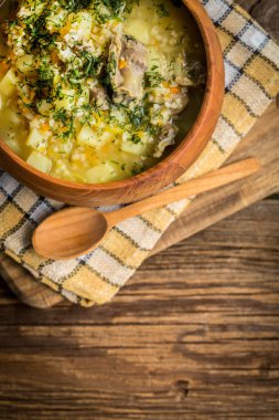 Taşlıklar arpa ve tavuk çorbası.