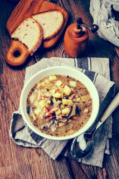 Sopa de centeno agria. Instagram estilo imagen filtrada . —  Fotos de Stock