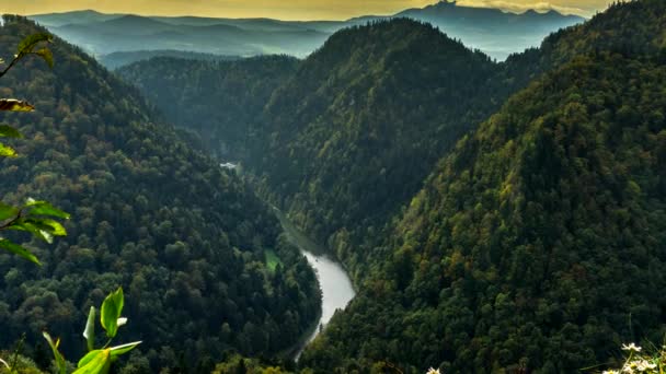 Panorama Pieniny Dağları Polonya Nın Görünümü — Stok video